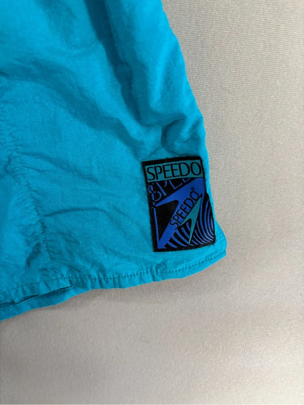 Vintage 90s Speedo Mens Size Large Lined  Shorts Swim Trunk Turquoise
